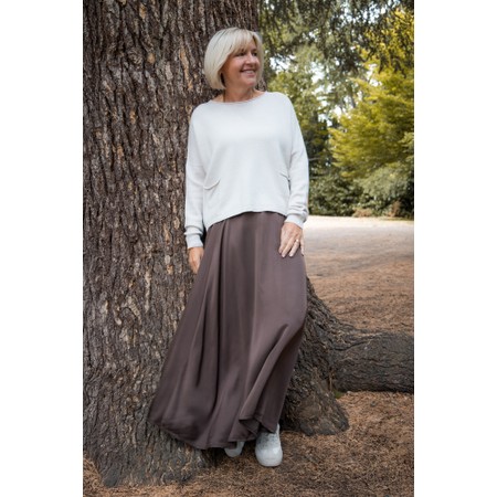 Amazing Woman Simmy Dark Chocolate Plain Slip Skirt - Brown