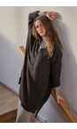 Henriette Steffensen Chokolate V-Neck Fleece Chokolate Tunic With Peace Necklace  