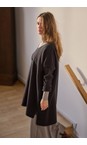 Henriette Steffensen Chokolate V-Neck Fleece Chokolate Tunic With Peace Necklace  