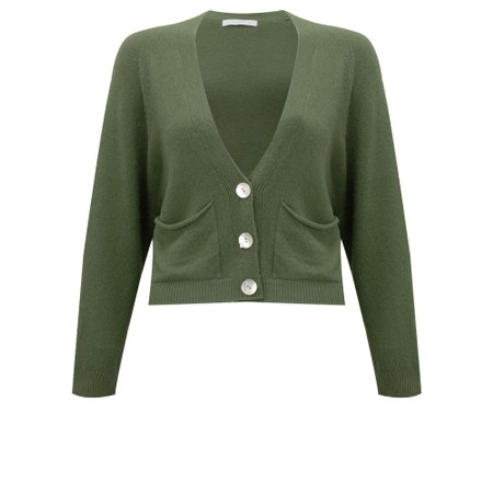 Amazing Woman Pookie Sage Green Cropped Supersoft Knit Cardigan - Green