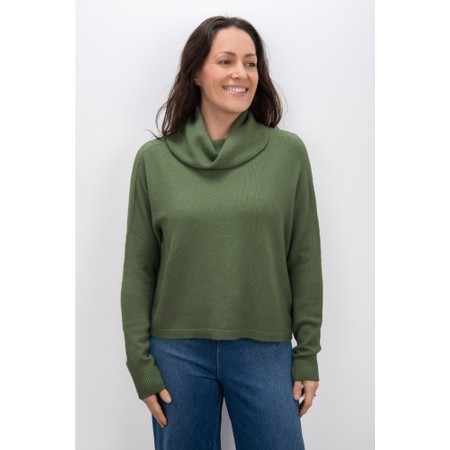 Amazing Woman Jannie Sage Green Supersoft Cowl Boxy Knit - Green