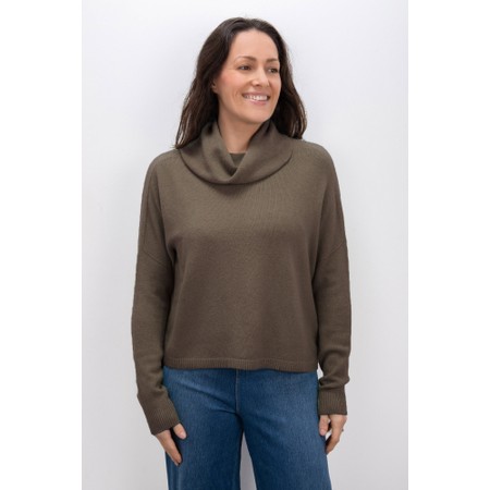 Amazing Woman Jannie Slate  Supersoft Cowl Boxy Knit - Grey