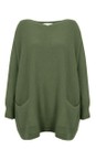 Amazing Woman Sage Green Caryf X Sage Green Round Neck Oversized Jumper  