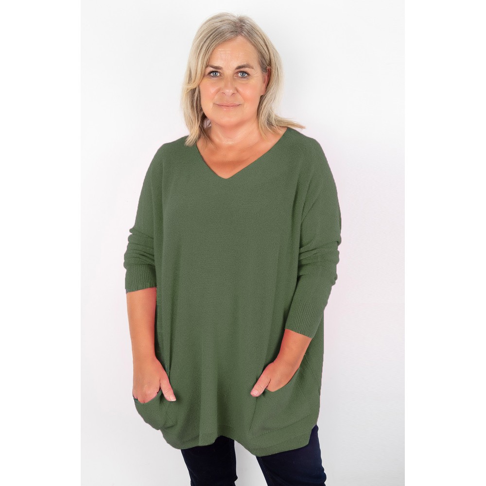 Amazing Woman Caryf X Sage Green Round Neck Oversized Jumper Sage Green