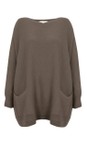 Amazing Woman Slate  Caryf X Slate Round Neck Oversized Jumper  