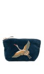 Elizabeth Scarlett Ink Blue Cranes Velvet Coin Purse  