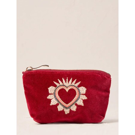 Elizabeth Scarlett Enchanted Heart Velvet Coin Purse - Red