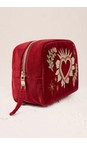 Elizabeth Scarlett Rouge Enchanted Heart Velvet Makeup Bag  