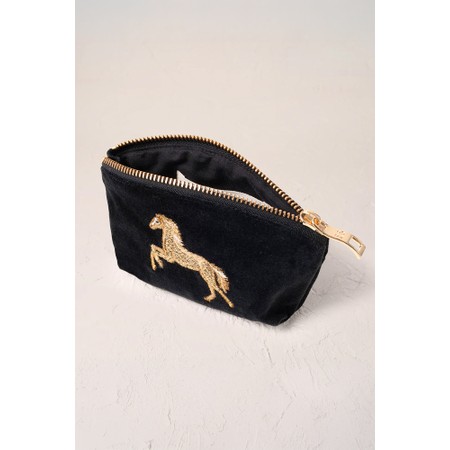 Elizabeth Scarlett Wild Horses Velvet Coin Purse - Black