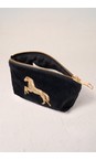 Elizabeth Scarlett Charcoal Wild Horses Velvet Coin Purse  