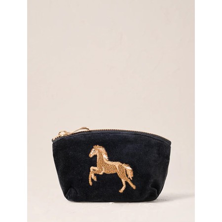Elizabeth Scarlett Wild Horses Velvet Coin Purse - Black