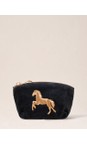 Elizabeth Scarlett Charcoal Wild Horses Velvet Coin Purse  