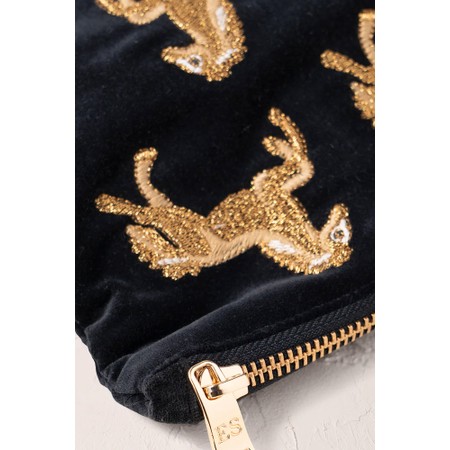 Elizabeth Scarlett Wild Horses Velvet Everyday Pouch - Black