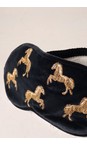 Elizabeth Scarlett Charcoal Wild Horses Velvet Eye Mask  