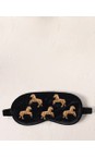 Elizabeth Scarlett Charcoal Wild Horses Velvet Eye Mask  
