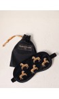 Elizabeth Scarlett Charcoal Wild Horses Velvet Eye Mask  