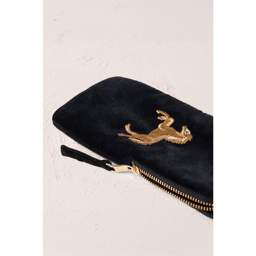 Elizabeth Scarlett Wild Horses Velvet Glasses Case Charcoal