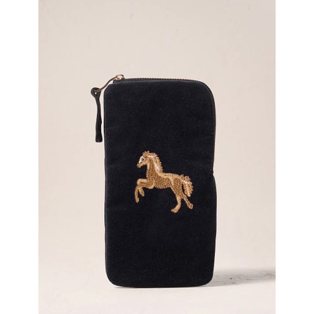 Elizabeth Scarlett Wild Horses Velvet Glasses Case - Black