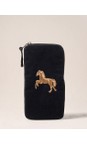 Elizabeth Scarlett Charcoal Wild Horses Velvet Glasses Case  