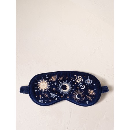 Elizabeth Scarlett Boho Mysticism Navy Velvet Eye Mask - Blue