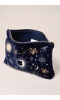 Elizabeth Scarlett Navy Boho Mysticism Navy Velvet Pouch  