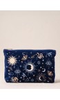 Elizabeth Scarlett Navy Boho Mysticism Navy Velvet Pouch  