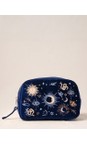Elizabeth Scarlett Navy Boho Mysticism Velvet Makeup Bag  