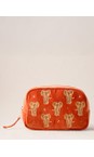 Elizabeth Scarlett Rust Golden Elephants Velvet Makeup Bag  