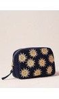Elizabeth Scarlett Navy Sun Goddess Navy Velvet Makeup Bag  