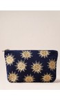 Elizabeth Scarlett Navy Sun Goddess Navy Velvet Everyday Pouch  
