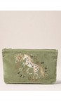 Elizabeth Scarlett Olive Mystical Horse Everyday Velvet Pouch  