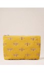 Elizabeth Scarlett Mustard Yellow Honey Bee Velvet Everyday Pouch  
