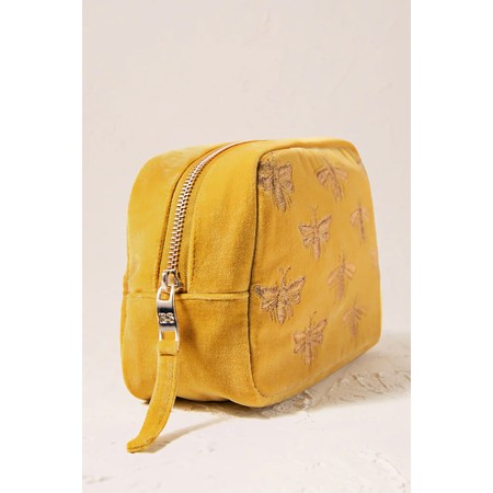 Elizabeth Scarlett Honey Bee Velvet Makeup Bag - Yellow