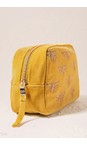 Elizabeth Scarlett Mustard Yellow Honey Bee Velvet Makeup Bag  