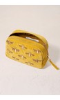 Elizabeth Scarlett Mustard Yellow Honey Bee Velvet Makeup Bag  