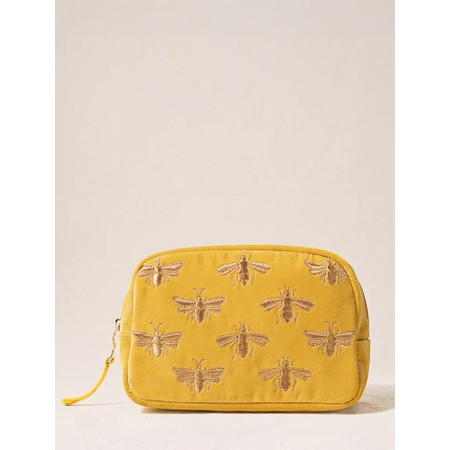 Elizabeth Scarlett Honey Bee Velvet Makeup Bag - Yellow