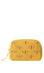 Elizabeth Scarlett Mustard Yellow Honey Bee Velvet Makeup Bag  