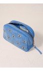 Elizabeth Scarlett Caribbean Blue Mystical Eye Blue Velvet Cosmetic Bag  
