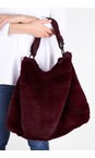 Gemini Label Bags Wine Hebe Wine Faux Fur Tote Bag  