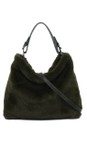Gemini Label Bags Khaki Hebe Khaki Faux Fur Tote Bag  