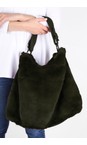 Gemini Label Bags Khaki Hebe Khaki Faux Fur Tote Bag  