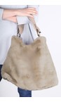 Gemini Label Bags Sand Hebe Sand Faux Fur Tote Bag  