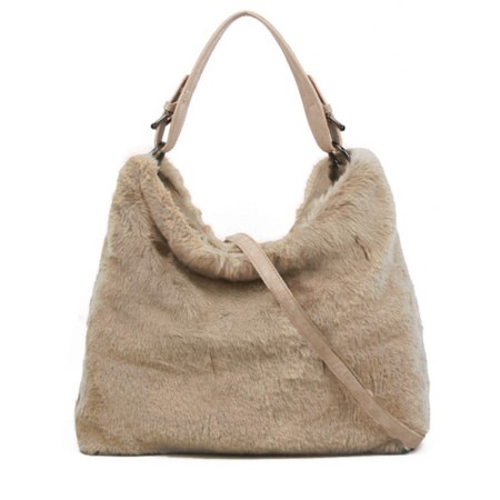 Gemini Label Bags Hebe Sand Faux Fur Tote Bag - Beige