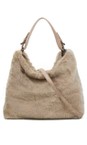 Gemini Label Bags Sand Hebe Sand Faux Fur Tote Bag  