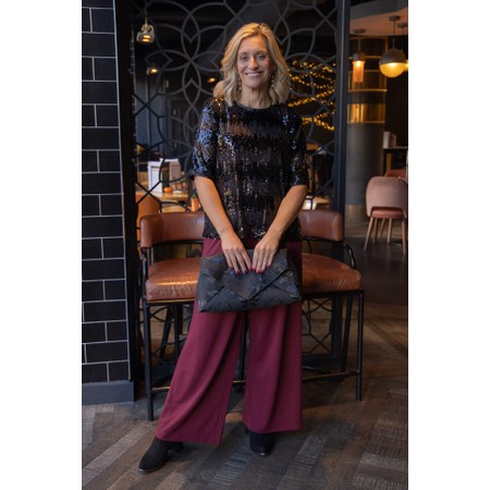 Masai Clothing MaPirista Tawny Port Wide Leg Trouser - Purple