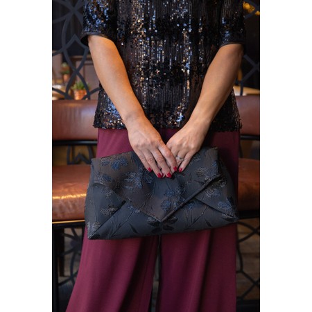 Masai Clothing MaRequiel Floral Jacquard Clutch - Black