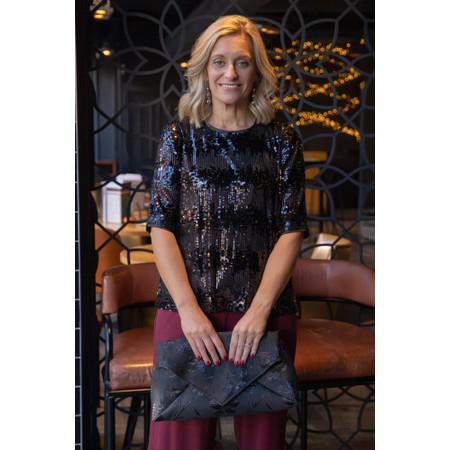Masai Clothing MaDrysmora Sequin Top - Black