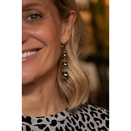 Chalk Blackpool Drop Ball Earrings - Metallic