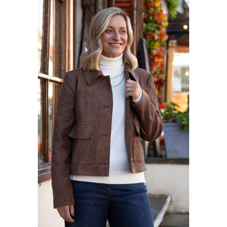 Robell Hilda Almond Faux Suede Jacket - Brown