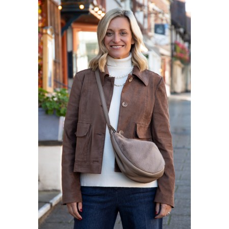 RINO AND PELLE Dalina Toffee Round Mini Crossbody Bag - Brown